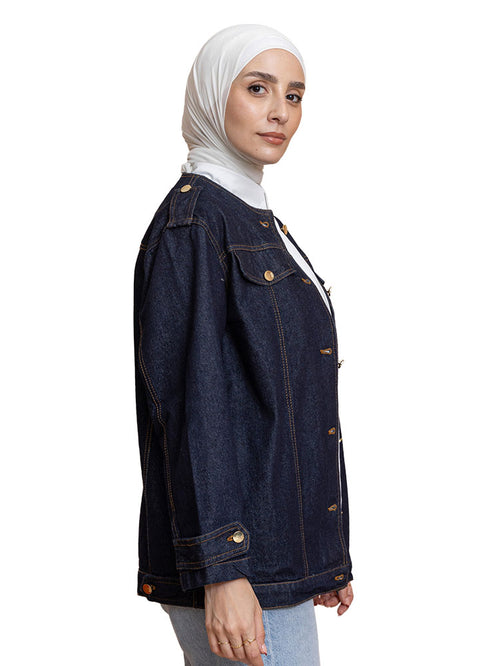 Blue Round Jacket Jeans